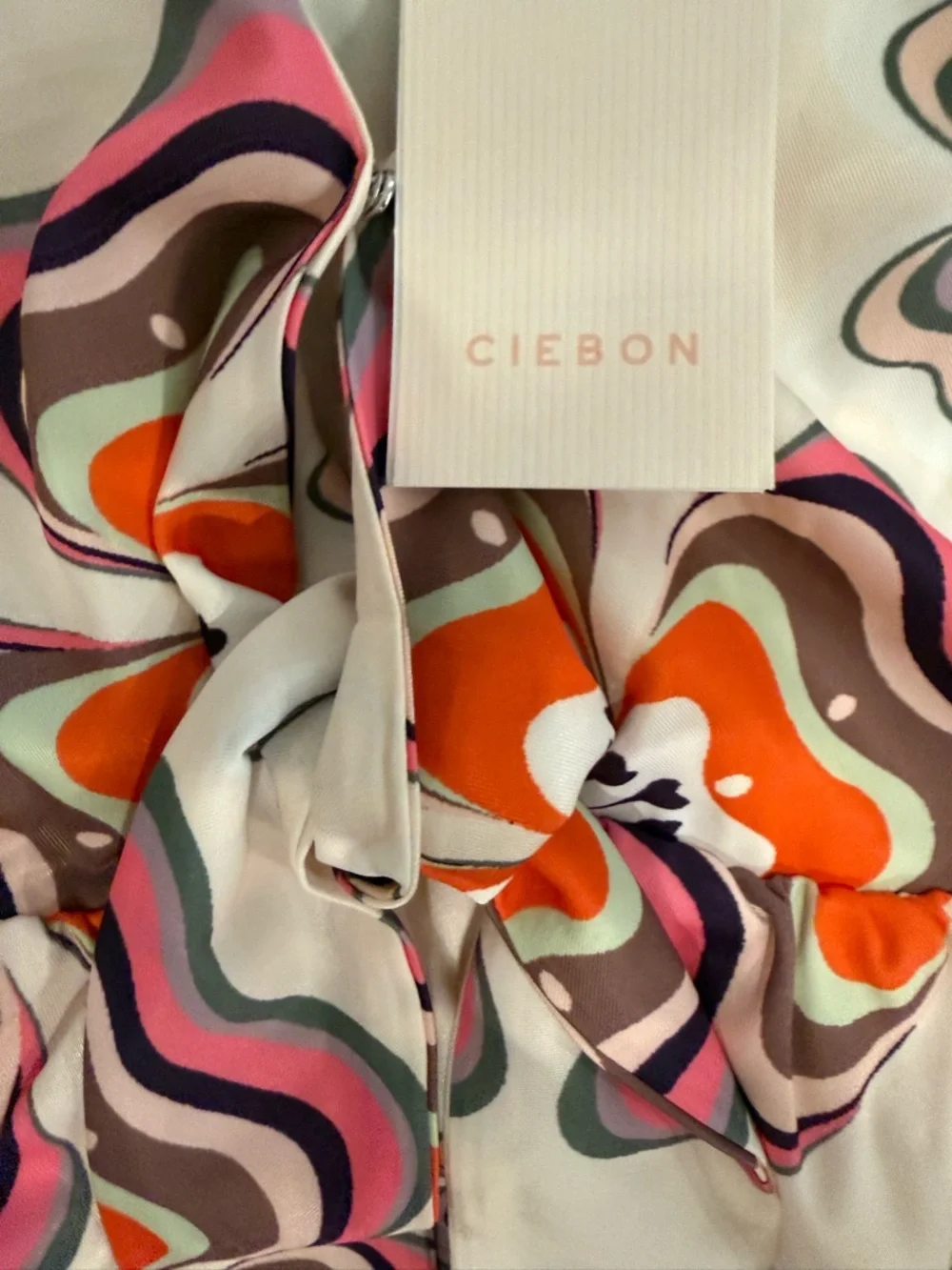 Ciebon Cream Floral Maxi Dress with Orange & Pink Accents - Picture 3 of 14